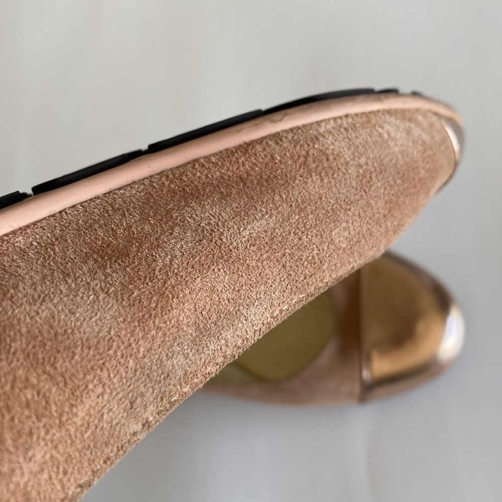 Jimmy Choo ballet flats women’s 37.5 pink/tan suede rose gold toe EUC - Picture 9 of 9